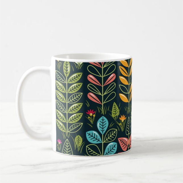 Externa blommor: Handdränkt Blommigt Elegance Kaffemugg (Vänster)
