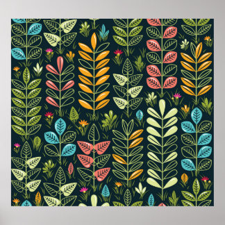 Externa blommor: Handdränkt Blommigt Elegance Poster