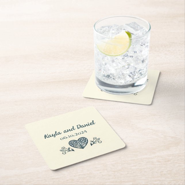 Externa blommor underlägg papper kvadrat (Insitu)