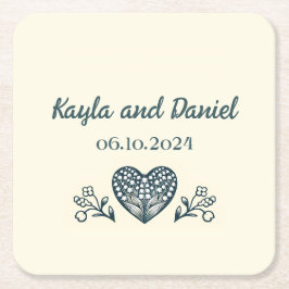 Externa blommor underlägg papper kvadrat