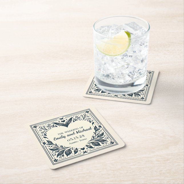 Externa blommor underlägg papper kvadrat (Insitu)