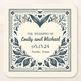 Externa blommor underlägg papper kvadrat