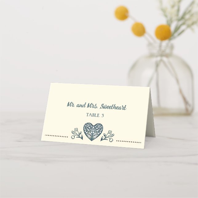 Externa Blooms Bröllop Placeringskort (Framsida)