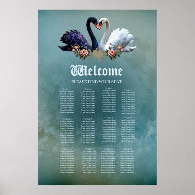 Externa Bond, Svarta och vita Svanar i Kärlek. Poster (Framsidan)