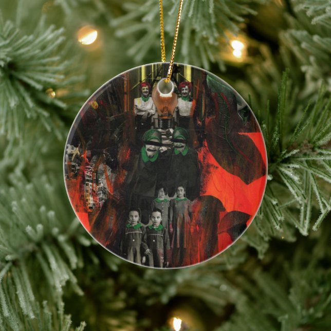 Externa brandsläckare Twillingar Surrealist Collag Julgransprydnad Keramik (Träd)