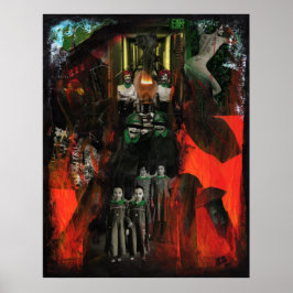 Externa brandsläckare Twillingar Surrealist Collag Poster