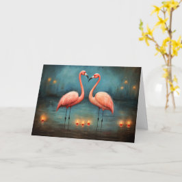 Externa Flames från Kärlek Valentine Flamingos Kort