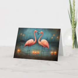 Externa Flames från Kärlek Valentine Flamingos Kort