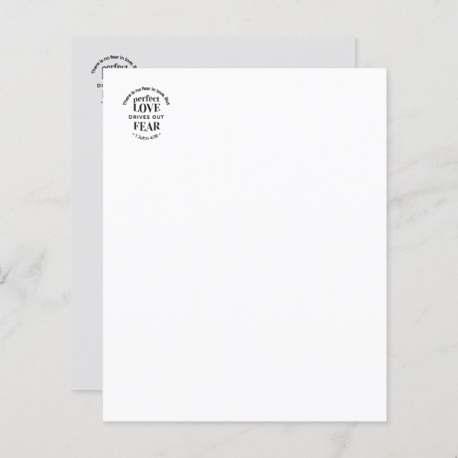 Externa Kärlek - 1 John 4:18 Scripture Quote Art (Fram/baksida)