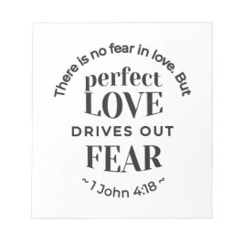 Externa Kärlek - 1 John 4:18 Scripture Quote Art Anteckningsblock