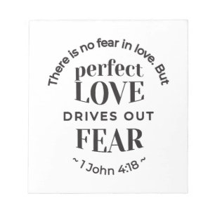 Externa Kärlek - 1 John 4:18 Scripture Quote Art Anteckningsblock