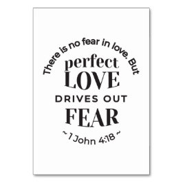 Externa Kärlek - 1 John 4:18 Scripture Quote Art Bordsnummer