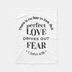 Externa Kärlek - 1 John 4:18 Scripture Quote Art Fleecefilt