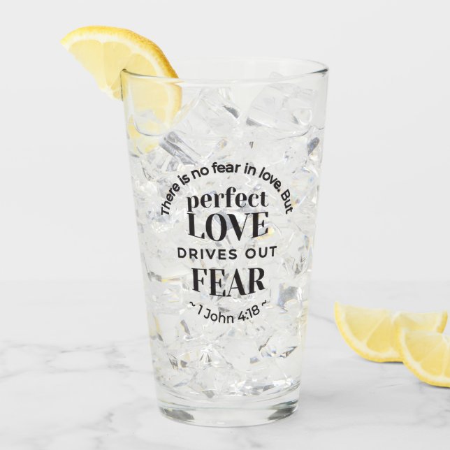Externa Kärlek - 1 John 4:18 Scripture Quote Art Glaskopp (Framsida Ice)