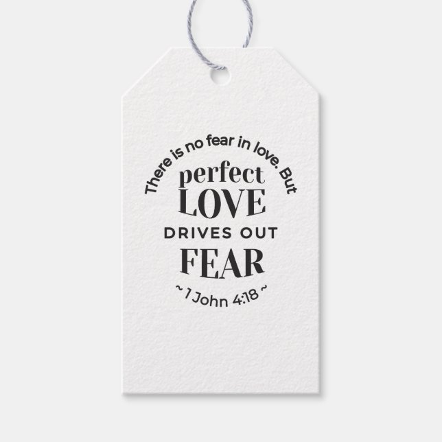 Externa Kärlek - 1 John 4:18 Scripture Quote Art Presentetikett (Framsidan)