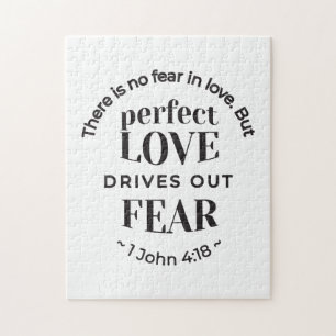 Externa Kärlek - 1 John 4:18 Scripture Quote Art Pussel