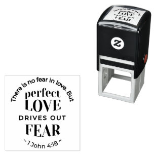 Externa Kärlek - 1 John 4:18 Scripture Quote Art Självfärgande Stämpel