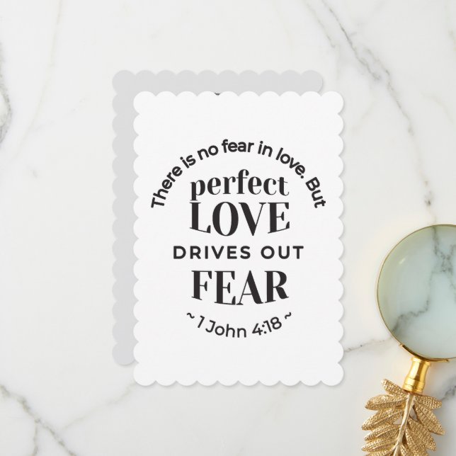Externa Kärlek - 1 John 4:18 Scripture Quote Art Tack Kort (Fram/Back In Situ)
