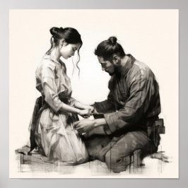 Externa obligationer: Embracera Kärlek på japansk Poster