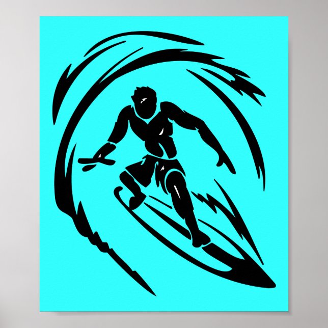 External_sport_003 SURFING DUDE TATTOO TRIBAL Poster (Framsidan)