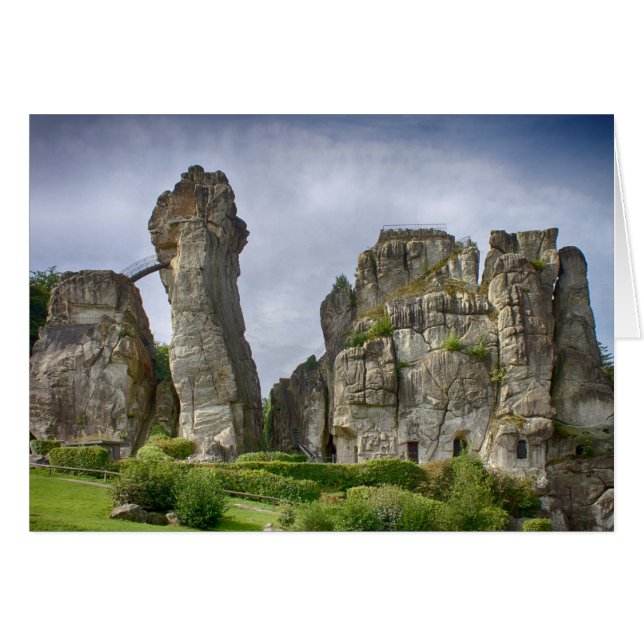 Externsteine Teutoburg Forest Tyskland OBS Kort (Framsidan Horizontal)
