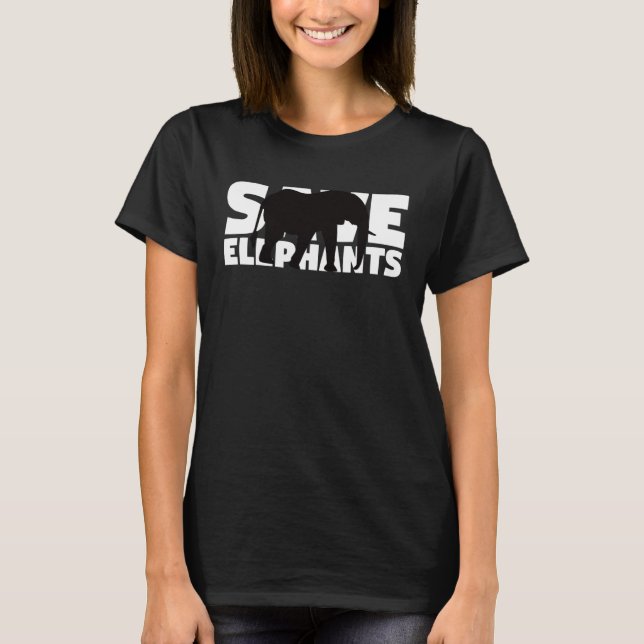 Extinction Endangered Animal Activist  Save Elepha T Shirt (Framsida)
