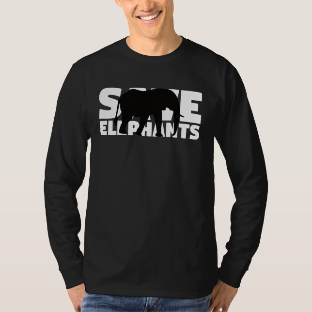 Extinction Endangered Animal Activist  Save Elepha T Shirt (Framsida)