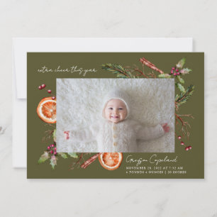 Extra Cheer Grönt Helgdag Baby Fotofödelse Meddelande