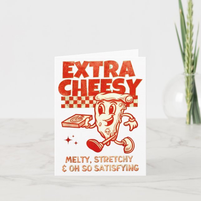 Extra Cheesy Unhinged Funny Retro Funny Adult Pran Kort (Framsida)