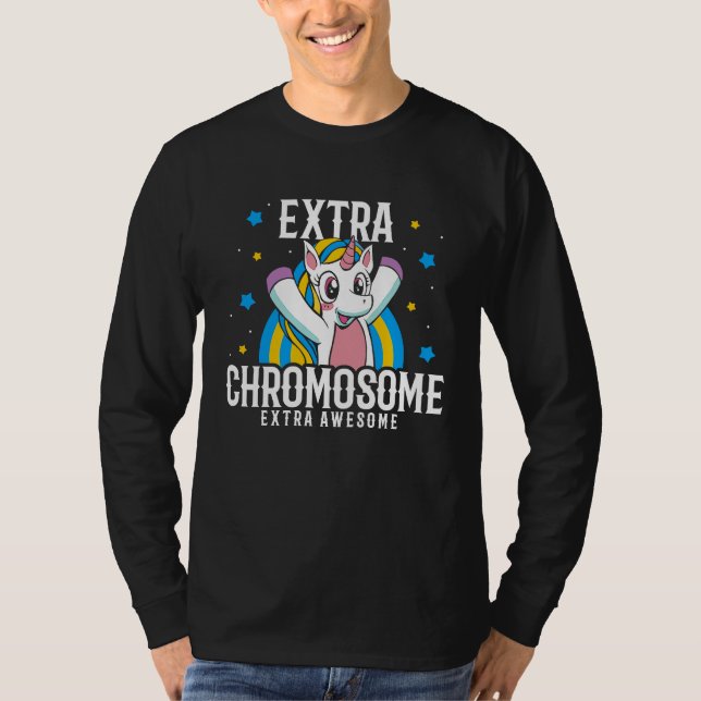 Extra Chromosome Extra Awesome Unicorn Down Syndro T Shirt (Framsida)