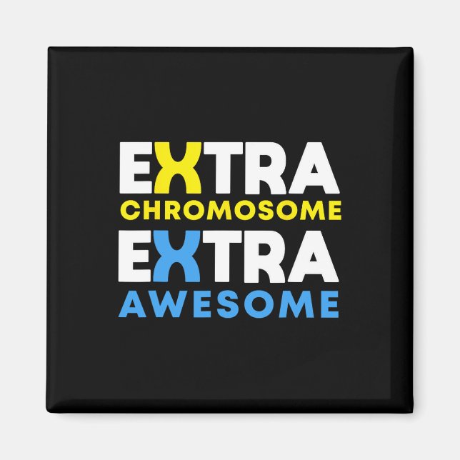 Extra Chromosome Extra Fantastisk Down Syndrome Me Magnet (Framsidan)