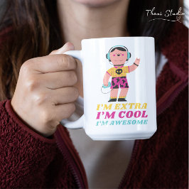 Extra Coola Fantastisk Girl Down Syndrome Awarenes Kaffemugg