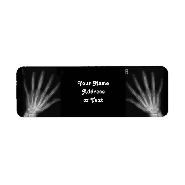 Extra Digit X-Höger och Lämnat Händer Returadress Etikett (Framsidan)