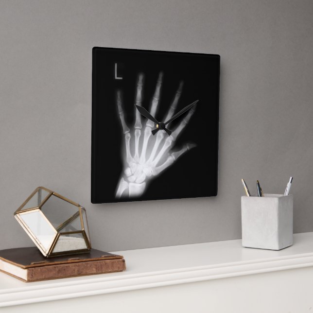 Extra Digit X-ray Lämnat hand Fyrkantig Klocka (Kontor)