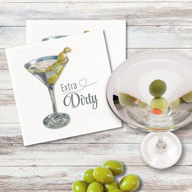 Extra Dirty Martini Cocktail Serviett Pappersservett (Skapare uppladdad)