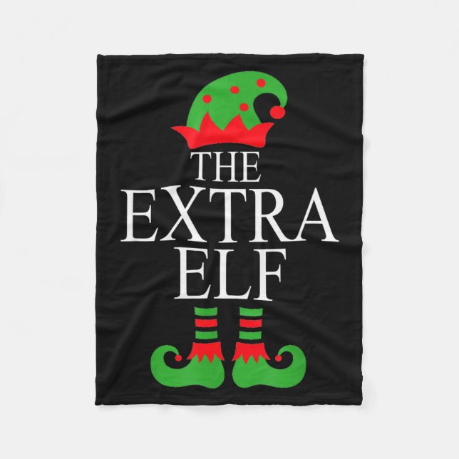 Extra Elf Family Matching Christmas Group Pajama M Fleecefilt (Framsidan)