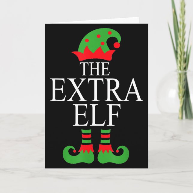 Extra Elf Family Matching Christmas Group Pajama M Kort (Framsida)