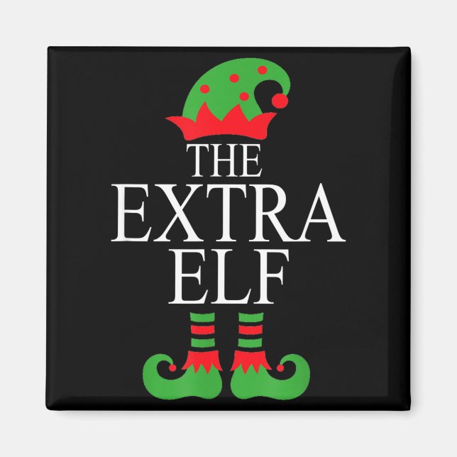 Extra Elf Family Matching Christmas Group Pajama M Magnet (Framsidan)