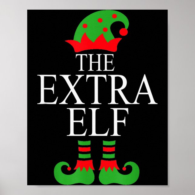 Extra Elf Family Matching Christmas Group Pajama M Poster (Framsidan)