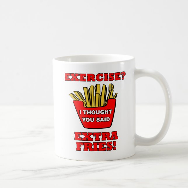 Extra Fries Funny Mug Kaffemugg (Höger)