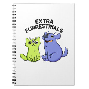 Extra Furrestrials Roliga Alien Ludna Husdjur Puns Anteckningsbok