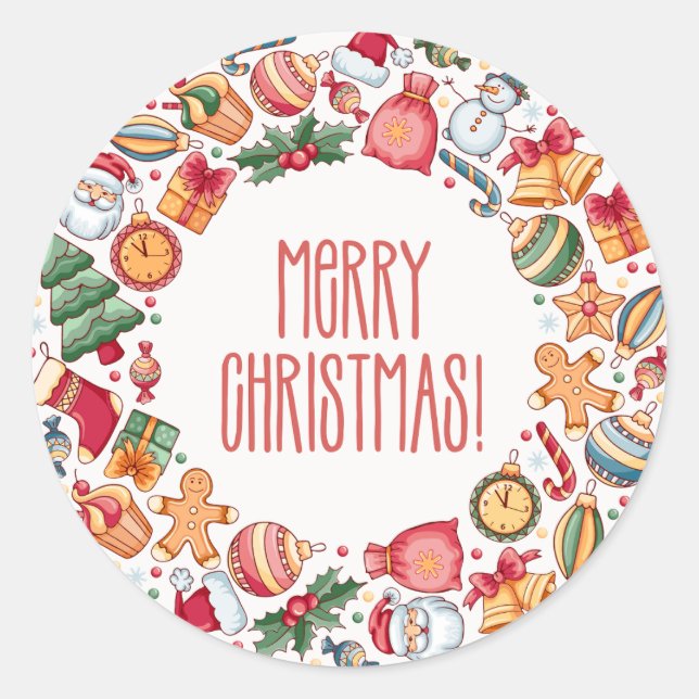 Extra Gifts God jul Runt Klistermärke (Framsida)