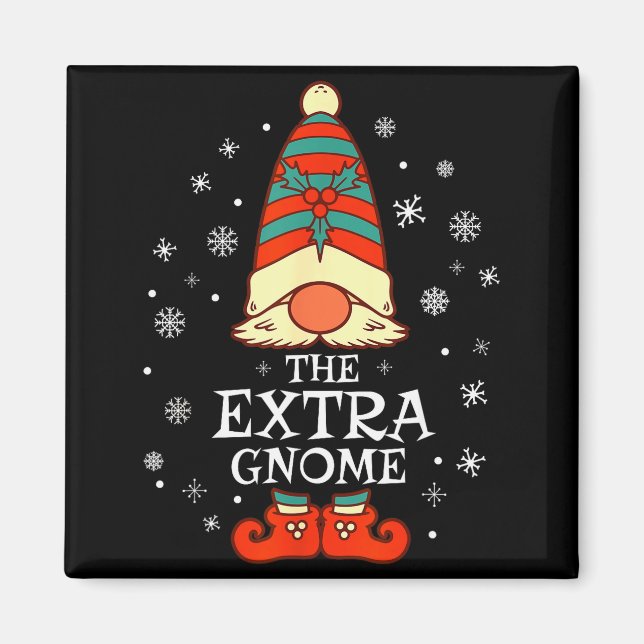 Extra Gnome Xmas Family Christmas  Magnet (Framsidan)
