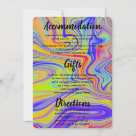 Extra informationskort för regnbåge inbjudningar