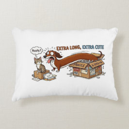 Extra Lång Extra Söt Dachshund Prydnadskudde