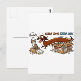 Extra Lång Extra Söt Dachshund Vykort