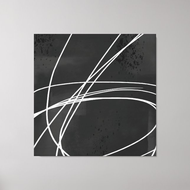 Extra Large Black White Modern Minimalist Abstrakt Canvastryck (Framsida)