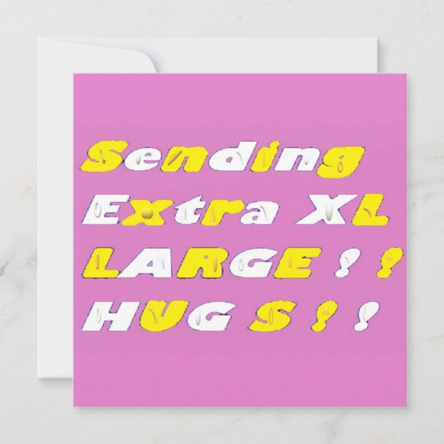 Extra Large Hugs utformar vit rosa gult med vit gr Kort (Framsida)