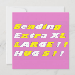 Extra Large Hugs utformar vit rosa gult med vit gr Kort