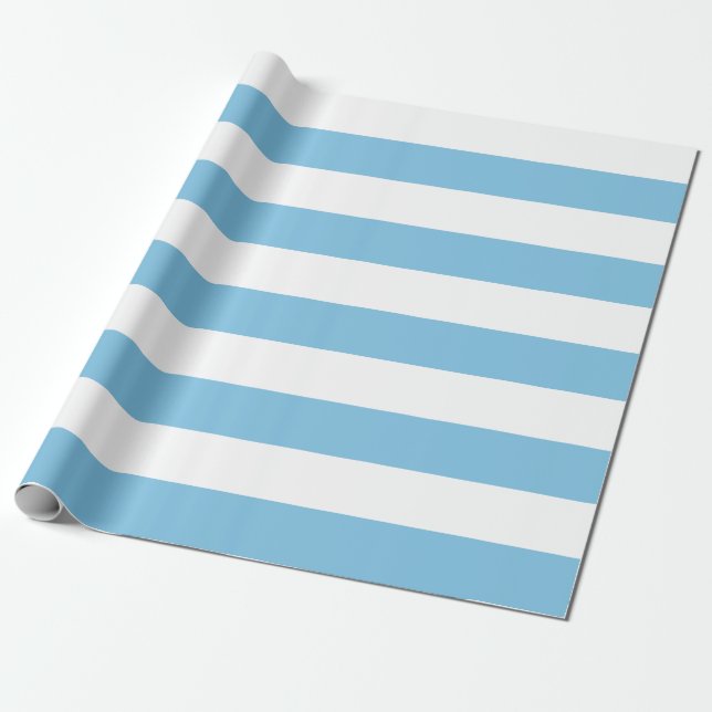 Extra Large Light Blue and White Rand Presentpapper (Utrullad)